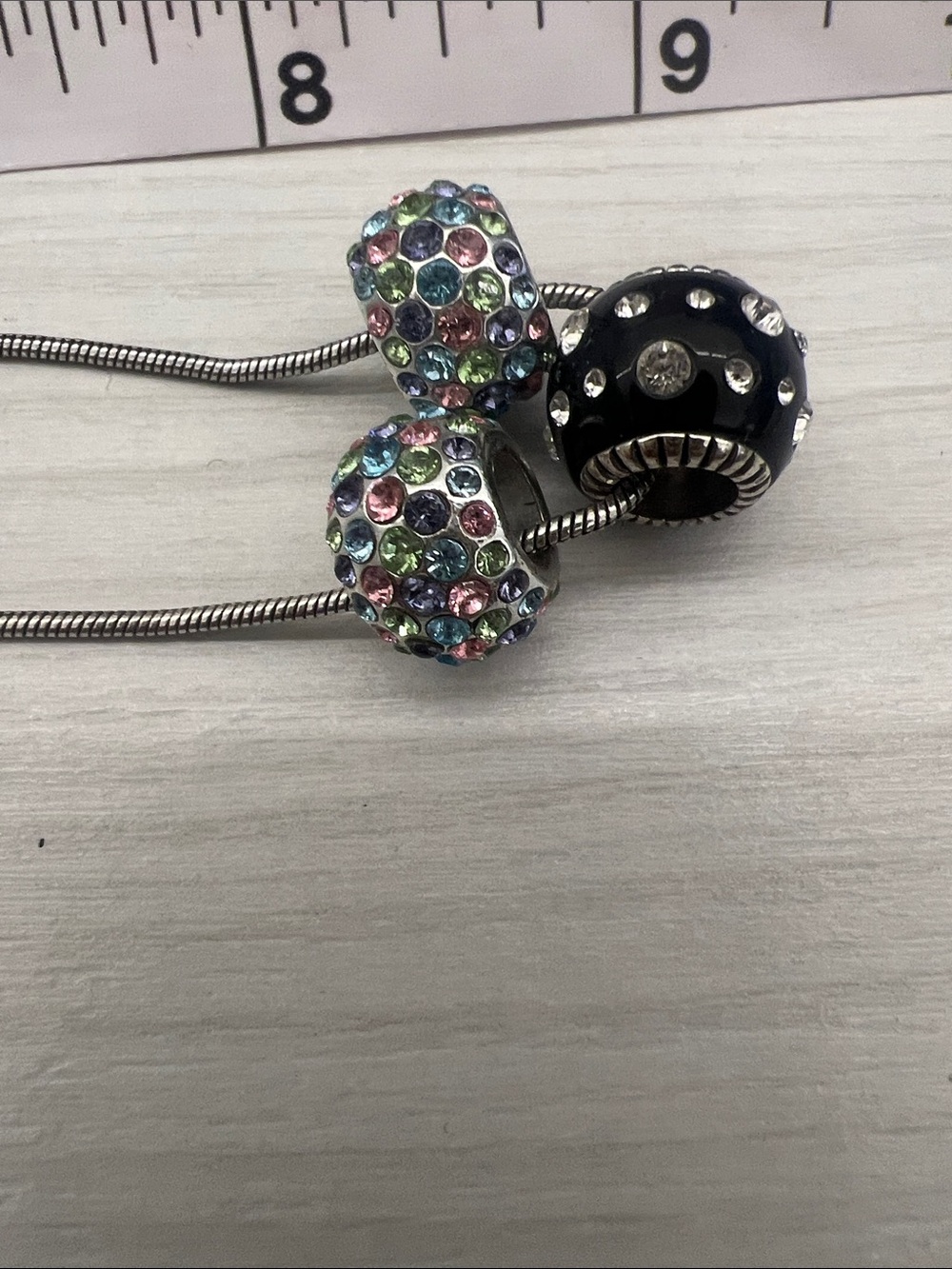 Brighton Silver-Tone Necklace with Black and Iridescent Multicolor Beads - Picture 8 of 8
